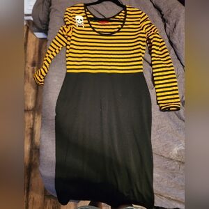 Deadly Dames by Micheline Pitt Yellow Black Hot Rod dress